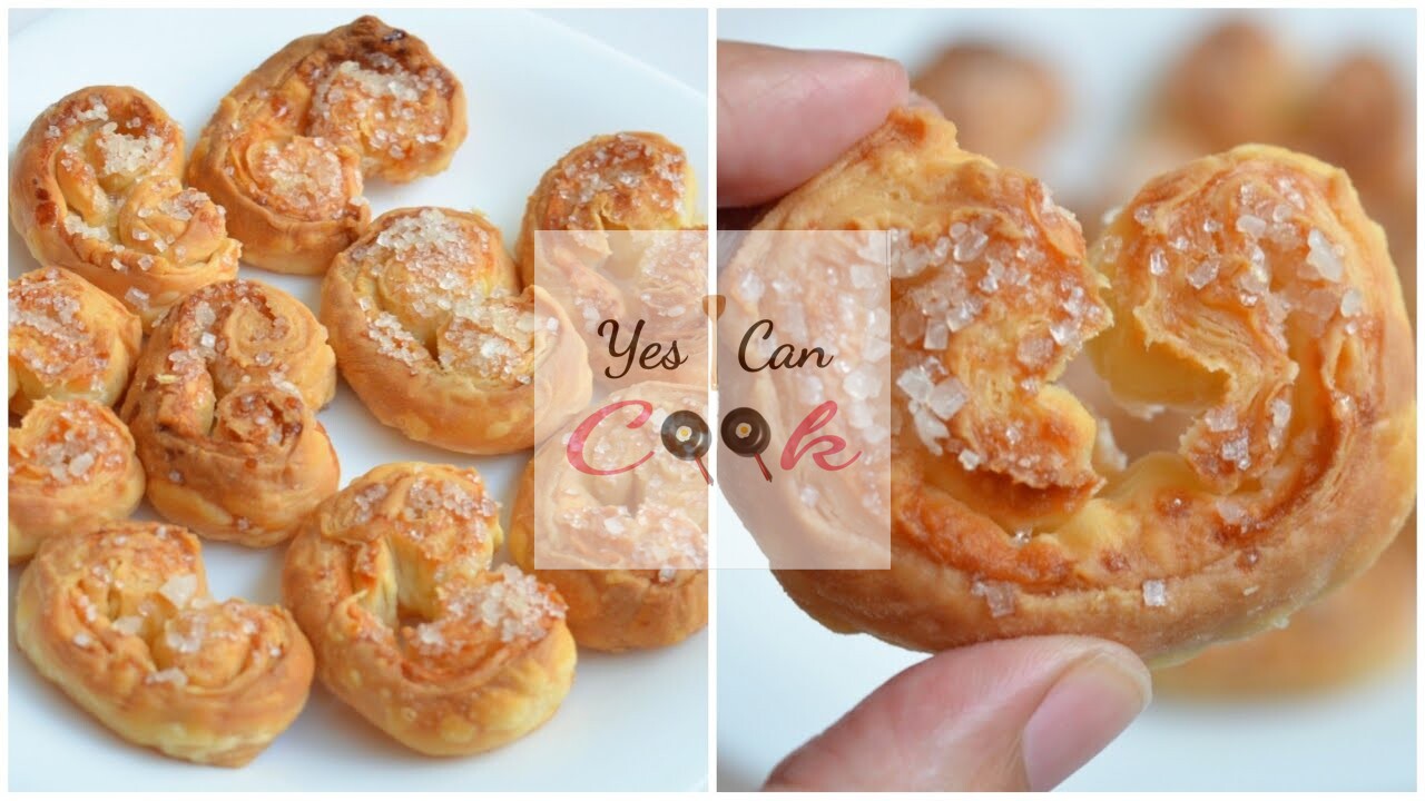Sugar Heart Cookies || Puff Pastry Cookies