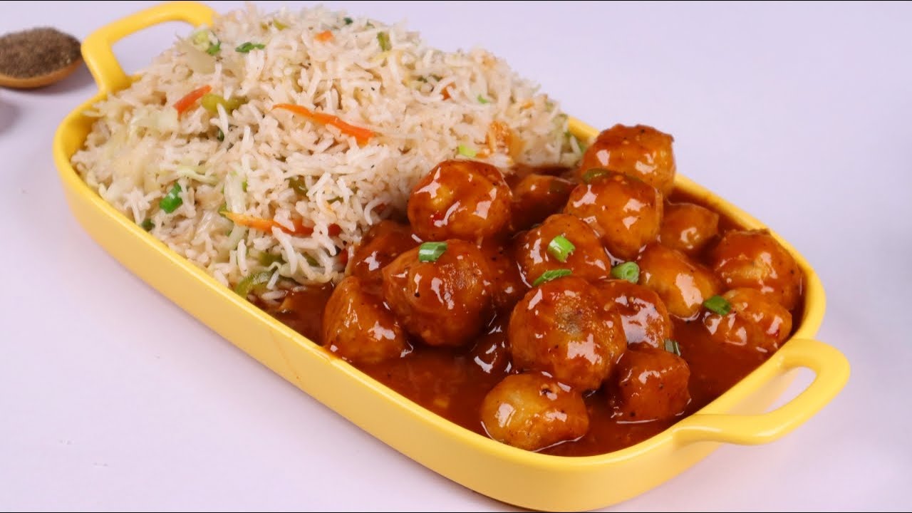 Potato Manchurian and Veg Fried Rice Restaurant Recipe