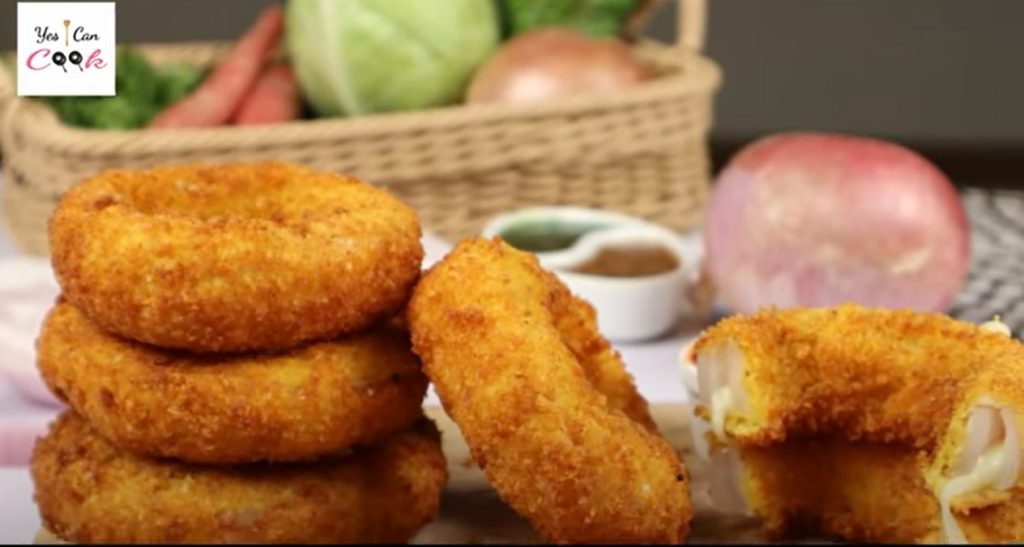 Cheesy Crispy Onion Rings