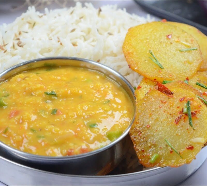 Daal Chawal Aloo Fry