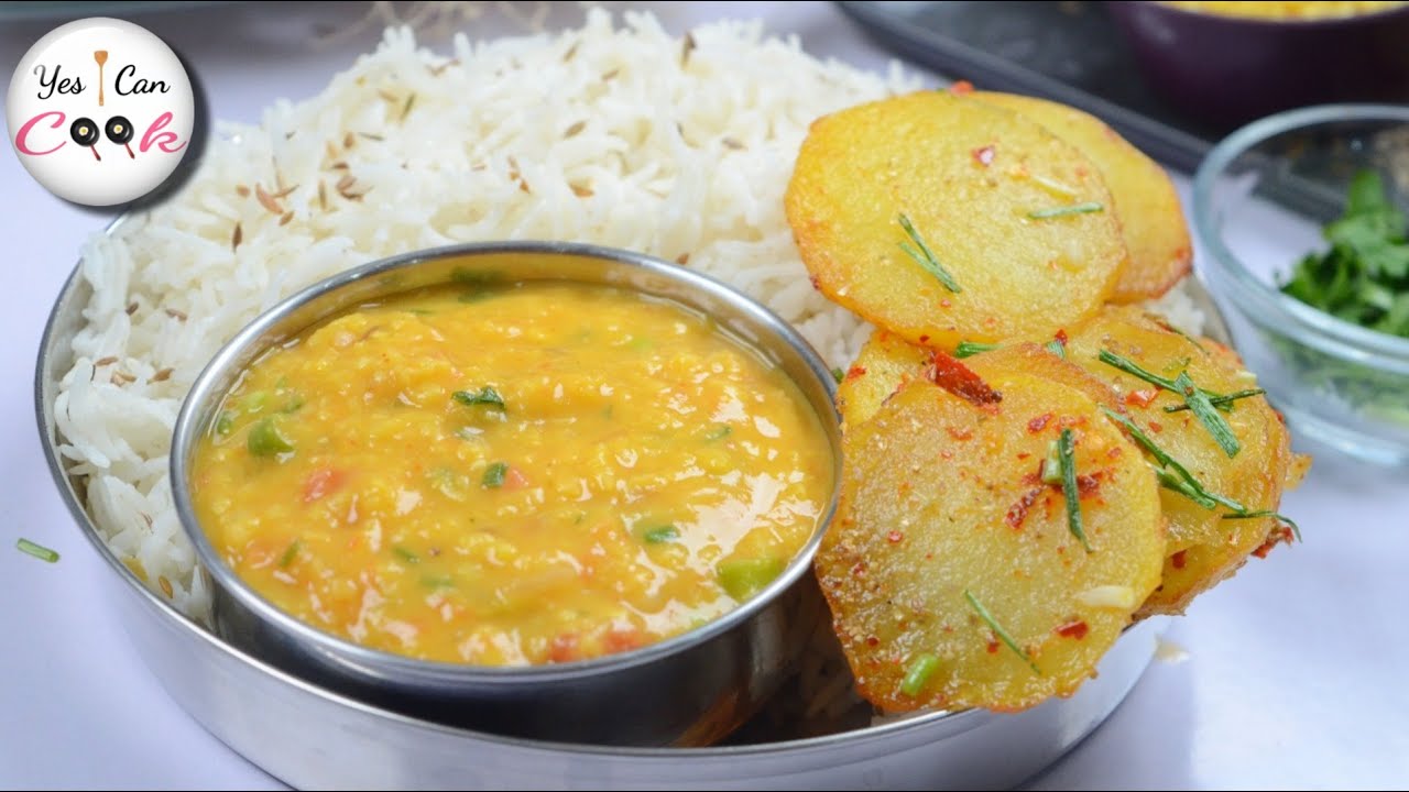 Daal Chawal Aloo Fry Recipe