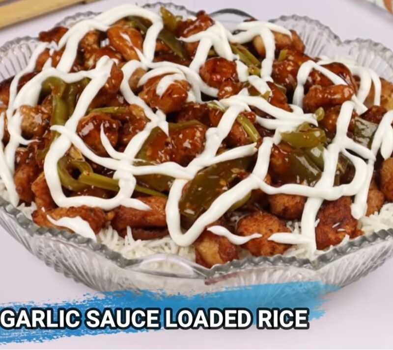 Chicken Garlic Sauce Loaded Rice Recipe