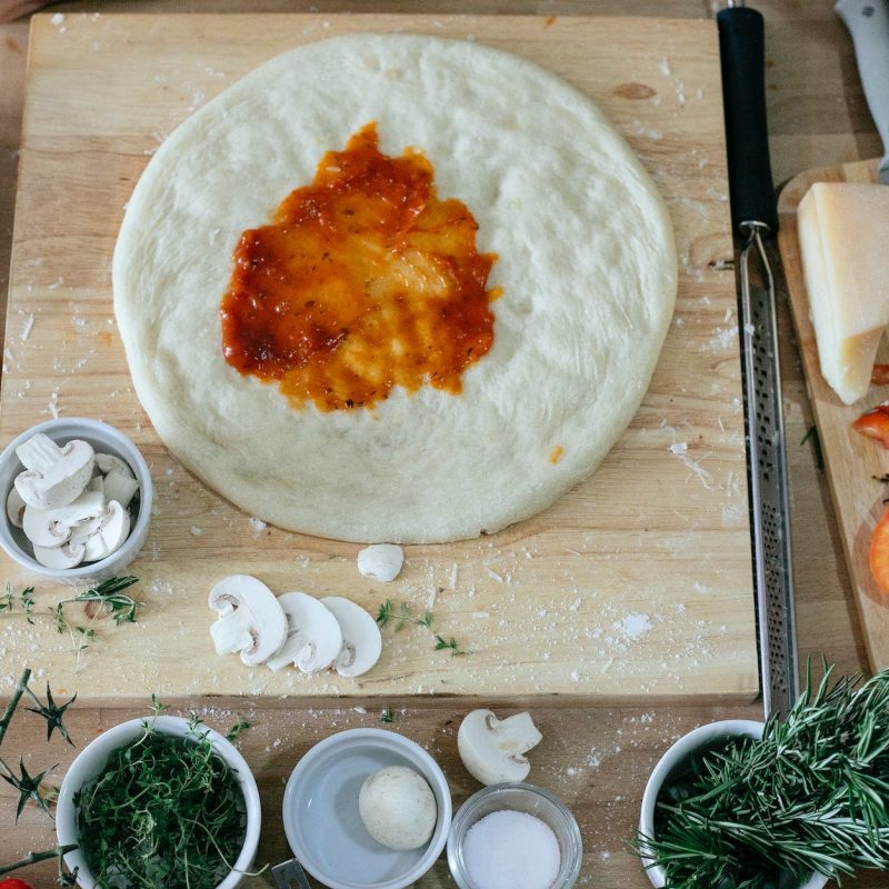 ingredients for cooking italian pizza